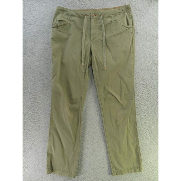 COPY - Orvis Pants Womens 12 Green Flat Front Straight Leg Drawstring Cargo Hik… - Picture 1 of 11